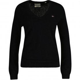 дамски,плетени,дрехи,gant,extrafine,lambswool,v,neck,cream,s,black