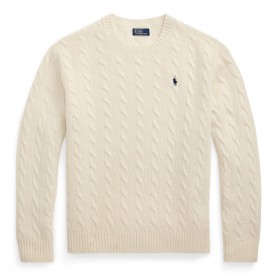 Дамски пуловер Polo Ralph Lauren Womens Cable Crew Neck Jumper - AUTHENTIC CREAM дамски,пуловер,дамски,плетени,дрехи,polo,ralph,lauren,women,s,cable,crew,neck,jumper,authentic,cream
