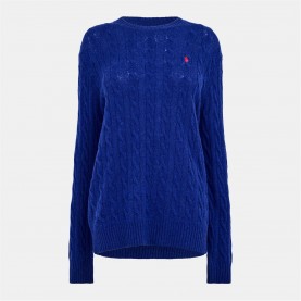 пуловер,дамски,плетени,дрехи,polo,ralph,lauren,women's,cable,oversized,crew,neck,jumper,midnight,cobalt