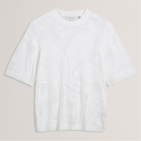 Тениска Ted Baker Ted Knitted Tee Ld62 - Ivory тениска,дамски,плетени,дрехи,дамски,топове,ted,baker,ted,knitted,tee,ld62,ivory