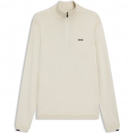 пуловер,мъжки,пуловери,boss,quarter,zip,jumper,open,white,131