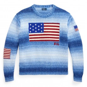 Дамски пуловер Polo Ralph Lauren Womens Flag Structured Knit Relaxed Fit Crew Neck Jumper - Blue дамски,пуловер,дамски,плетени,дрехи,polo,ralph,lauren,women,s,flag,structured,knit,relaxed,fit,crew,neck,jumper,blue