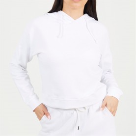 Дамска блуза Brave Soul Womens Cropped Hooded Sweatshirt - White дамска,блуза,дамски,горнища,с,качулка,brave,soul,womens,cropped,hooded,sweatshirt,white