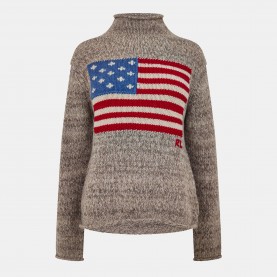 Дамски пуловер Polo Ralph Lauren Womens Flag Knitted Crew Neck Jumper - NATURAL MULTI дамски,пуловер,дамски,плетени,дрехи,polo,ralph,lauren,women,s,flag,knitted,crew,neck,jumper,natural,multi