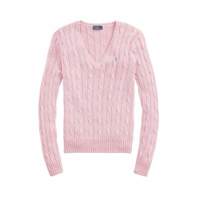 Дамски пуловер Polo Ralph Lauren Womens Cable-Knit V-neck Jumper - Carmel Pink дамски,пуловер,дамски,плетени,дрехи,polo,ralph,lauren,women,s,cable,knit,v,neck,jumper,carmel,pink