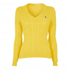 Дамски пуловер Polo Ralph Lauren Womens Cable-Knit V-neck Jumper - TRAINER YELLOW дамски,пуловер,дамски,плетени,дрехи,polo,ralph,lauren,women,s,cable,knit,v,neck,jumper,trainer,yellow