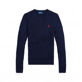 Дамски пуловер Polo Ralph Lauren Womens Cable-Knit V-neck Jumper - Hunter Navy дамски,пуловер,дамски,плетени,дрехи,polo,ralph,lauren,women,s,cable,knit,v,neck,jumper,hunter,navy