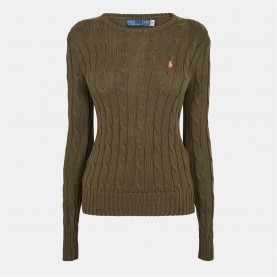 Пуловер Polo Ralph Lauren Women's Cable-Knit Jumper - HARVEST OLIVE пуловер,дамски,плетени,дрехи,polo,ralph,lauren,women's,cable,knit,jumper,harvest,olive