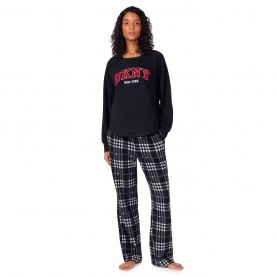 дамски,пижами,dkny,dkny,dkny,crew,pjset,ld54,black,check