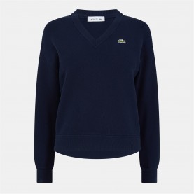 блуза,дамски,плетени,дрехи,lacoste,v,neck,sweater,navy,blue