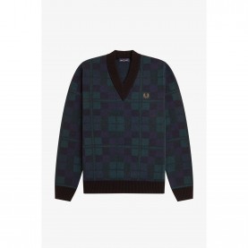 пуловер,мъжки,пуловери,fred,perry,men,s,blackwatch,crew,neck,jumper,blackwatch,37a