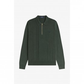 пуловер,мъжки,пуловери,fred,perry,men,s,lsknit,zipped,crew,neck,jumper,court,green,x89
