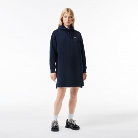 Дамска рокля Lacoste Womens Pique Hoodie Jumper Dress - Navy Blue дамска,рокля,дамски,поли,и,рокли,lacoste,women,s,pique,hoodie,jumper,dress,navy,blue