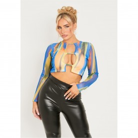 дамски,топове,missy,empire,print,mesh,overlay,top,multi