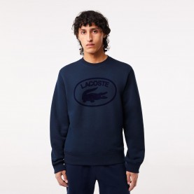 пуловер,мъжки,пуловери,lacoste,men,s,logo,crew,neck,jumper,navy,blue,flour