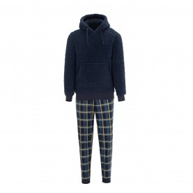 комплект,мъжки,пижами,linea,sherpa,hoody,pyjama,set,men,navy