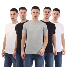 Тениска Duck and Cover Caplaz Print Sleeve 5 Pack T-Shirts - Multi colour тениска,duck,and,cover,caplaz,print,sleeve,5,pack,t,shirts,multi,colour