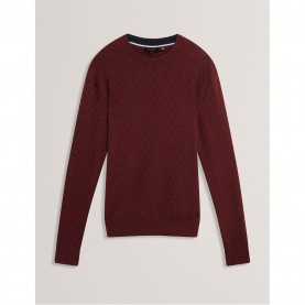 Ted Baker Ted Stitch crew neck Sn54 - Maroon мъжки,пуловери,мъжки,тениски,ted,baker,ted,stitch,crew,neck,sn54,maroon