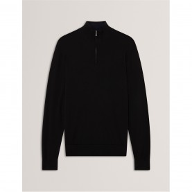 Пуловер Ted Baker Men's Merino Half Zip Crew Neck Jumper - Black пуловер,мъжки,пуловери,ted,baker,men's,merino,half,zip,crew,neck,jumper,black