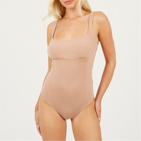 дамски,топове,brave,soul,style,bodysuit,with,gathered,bust,taupe