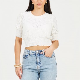 дамски,топове,дамски,потници,brave,soul,top,with,shirred,sleeves,white
