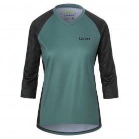 дамска,3/4,фланелка,дамски,топове,облекло,за,колоездене,giro,womens,roust,three,quartermtb,jersey,green,pounce
