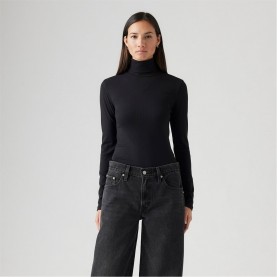 Тениска Levis Women's Dreamy Caviar Long-Sleeve Turtleneck T-Shirt - Caviar тениска,дамски,топове,levis,women's,dreamy,caviar,long,sleeve,turtleneck,t,shirt,caviar