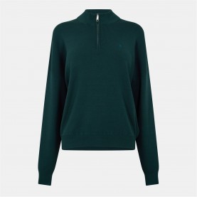 плетена,блуза,дамски,плетени,дрехи,jack,wills,women's,1,4,zip,knitted,top,dark,green