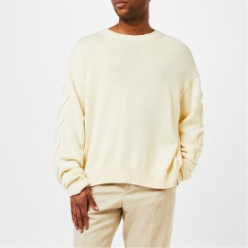 пуловер,облекла,на,разпродажба,мъжки,пуловери,off,white,3d,knit,jumper,beige,6161