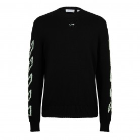 пуловер,мъжки,пуловери,off,white,men's,diagonal,arrow,crew,neck,jumper,black,0001