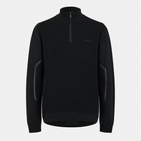 блуза,облекла,на,разпродажба,мъжки,пуловери,boss,zip,neck,sweater,black