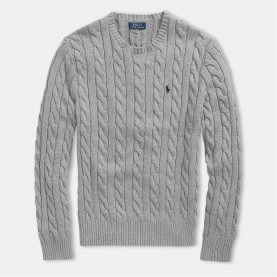 пуловер,мъжки,пуловери,polo,ralph,lauren,cable,knit,jumper,fawn,gry,htr