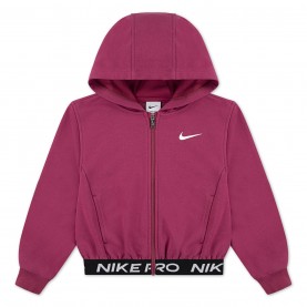 Nike Pro FZ Flc HDY In54 - Sweet Beet разпродажба,nike,детски,горнища,с,качулка,детски,облекла,nike,pro,fz,flc,hdy,in54,sweet,beet