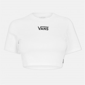 дамска,къса,блуза,дамски,топове,vans,flying,v,crew,crop,ii,white,top,womens,white