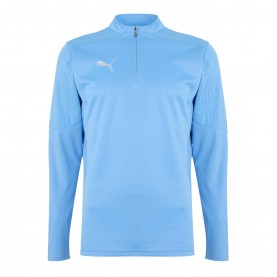 Puma Mens Teamfinal Training 1/4-Zip Fleece - Light Blue/Silv мъжки,полари,мъжко,фитнес,облекло,puma,men,s,teamfinal,training,1,4,zip,fleece,light,blue,silv