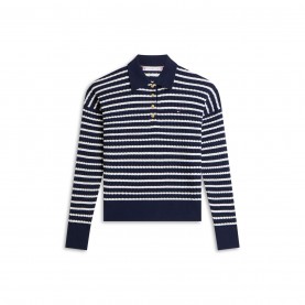 Tommy Hilfiger Tommy Cable Fine Rlx Ld62 - Dark Night/Ivor дамски,плетени,дрехи,tommy,hilfiger,tommy,cable,fine,rlx,ld62,dark,night,ivor