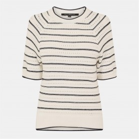 пуловер,дамски,плетени,дрехи,french,connection,women's,oskie,short,sleeve,crew,neck,jumper,winter,white