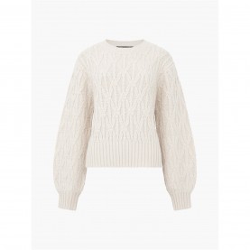 пуловер,дамски,плетени,дрехи,french,connection,women's,layon,knitted,crew,neck,jumper,classic,cream