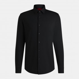 риза,hugo,men,s,kenno,long,sleeve,plain,shirt,black