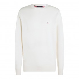 блуза,мъжки,пуловери,tommy,hilfiger,essential,cotton,crew,neck,pullover,sweater,ivory