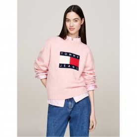 блуза,дамски,плетени,дрехи,дамски,облекла,размер,tommy,jeans,melange,flag,pull,over,sweater,ballet,pink,m