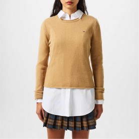 блуза,дамски,плетени,дрехи,tommy,hilfiger,soft,wool,crew,neck,sweater,classic,khaki