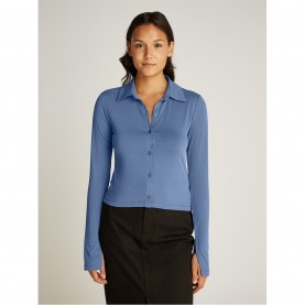 риза,с,дълъг,ръкав,дамски,ризи,calvin,klein,jeans,modal,long,sleeve,shirt,china,blue