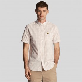 риза,с,къс,ръкав,облекла,на,разпродажба,lyle,and,scott,short,sleeve,slim,fit,gingham,shirt,white