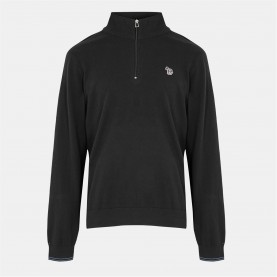 Блуза PS Paul Smith Zebra Logo quarter Zip Sweater - Black 79 блуза,мъжки,пуловери,ps,paul,smith,zebra,logo,quarter,zip,sweater,black,79