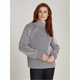 блуза,дамски,плетени,дрехи,calvin,klein,rec,wool,two,tone,stripe,sweater,night,s,egret