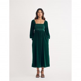 рокля,дамски,поли,и,рокли,nobodys,child,velvet,shirred,kylie,midi,dress,green