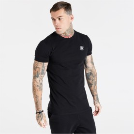 тениска,облекла,на,разпродажба,мъжки,тениски,siksilk,musc,fit,tee,sn44,black