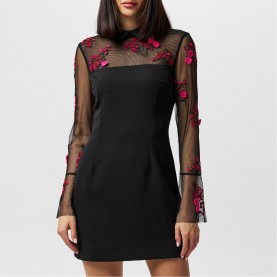 рокля,дамски,поли,и,рокли,french,connection,women's,darcy,a,line,dress,black,pink