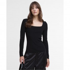 пуловер,дамски,плетени,дрехи,barbour,international,square,neck,jumper,black